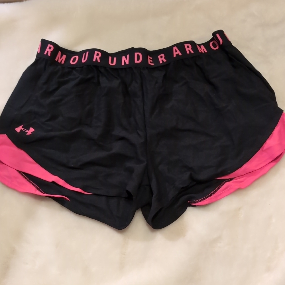 Under Armour Women's Athletic Shorts in Black and Pink